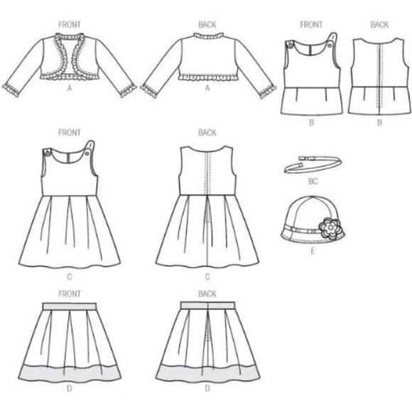 McCalls Sewing Pattern A6941 Childrens Jacket Dress Skirt Hat Sizes 2-5 Easy - Picture 3 of 3